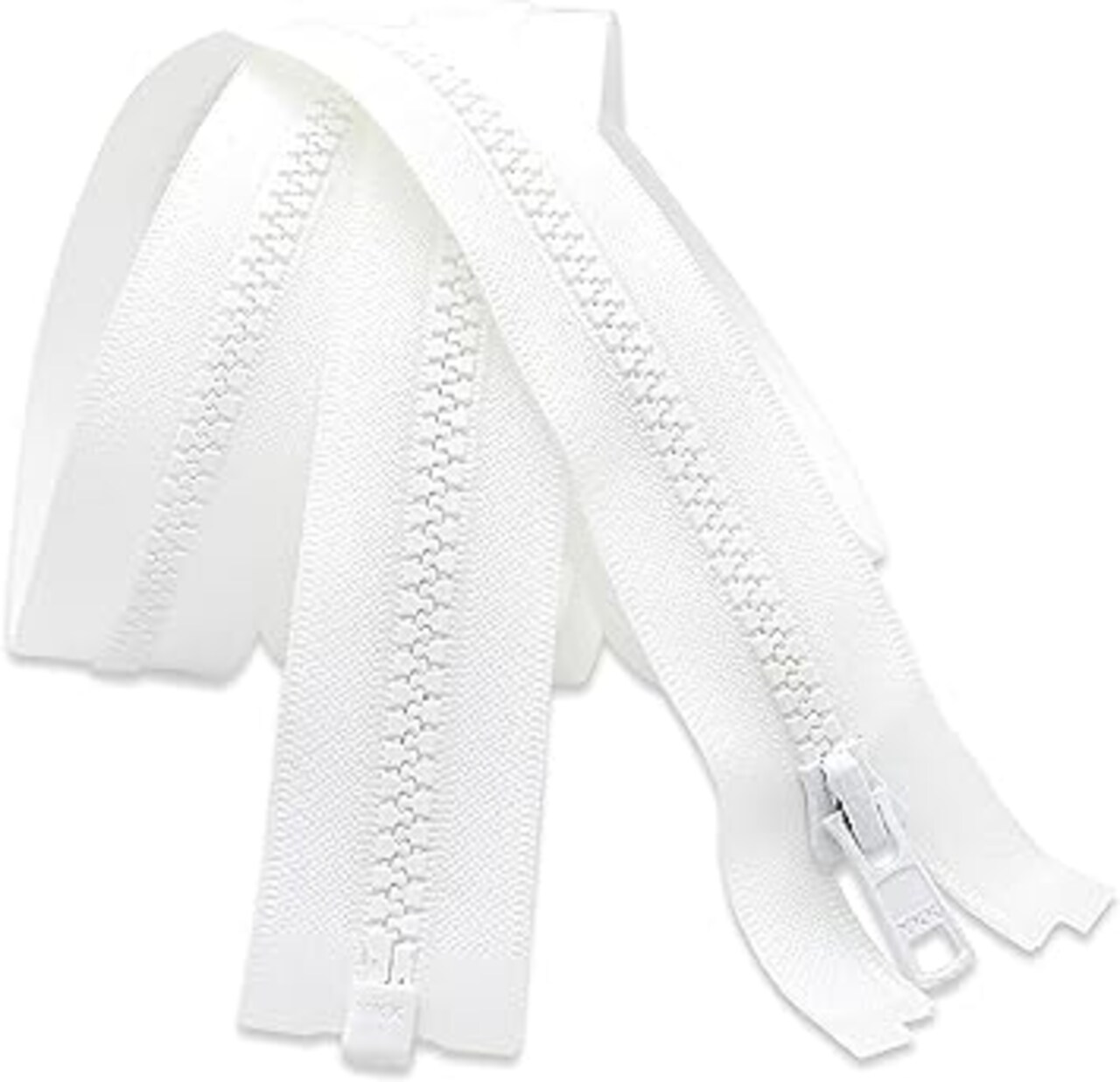 YKK Zipper 90&#x201D;&#x2013;160&#x201D; Zipper ~ Long Arm Quilting Machine Zipper ~ YKK #5 Molded Plastic ~ Separating Color Black or White (1 Zipper/pack) (90 inch, White)